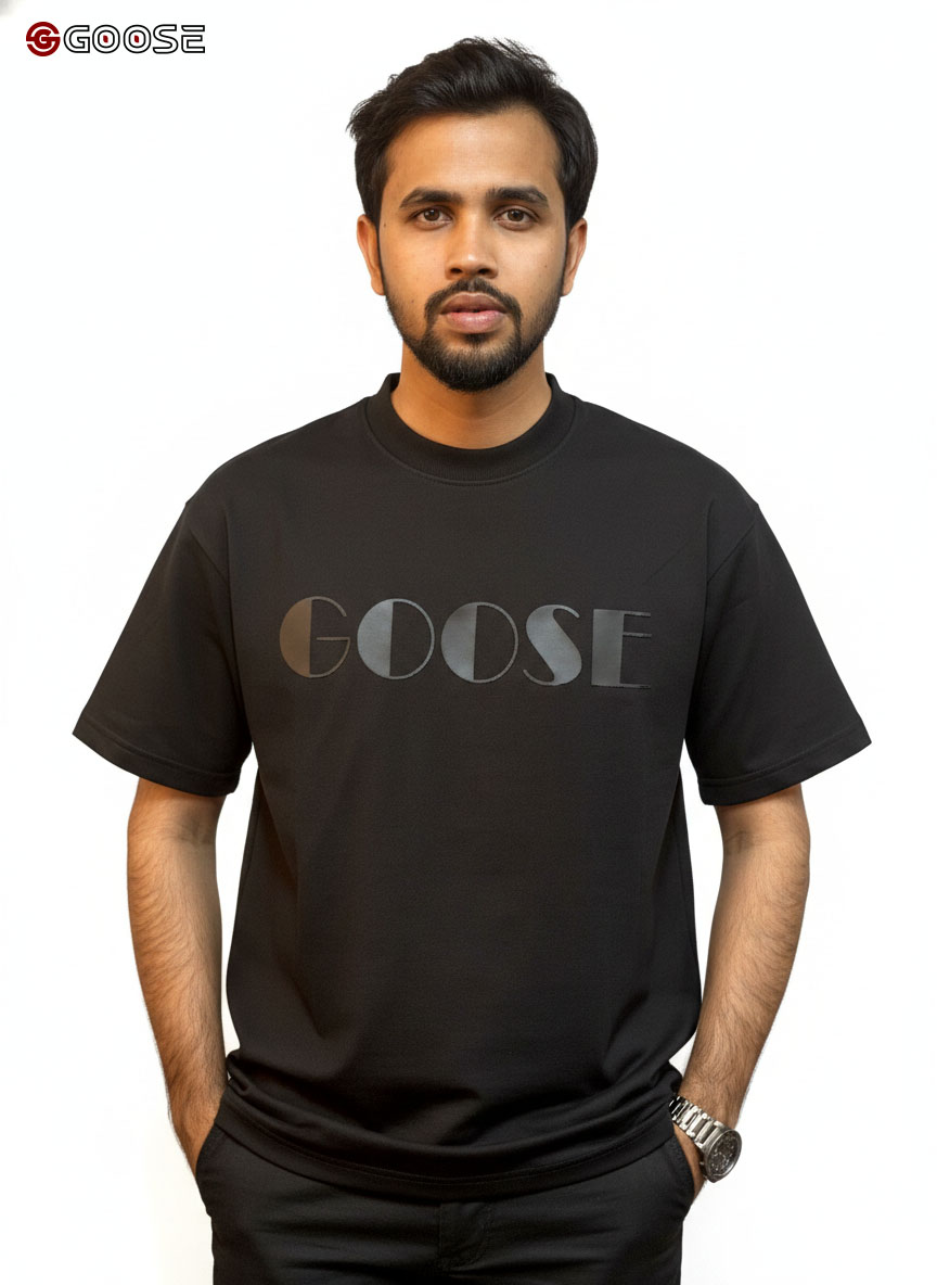 Goose Cross Terry Print Drop Shoulder Tee