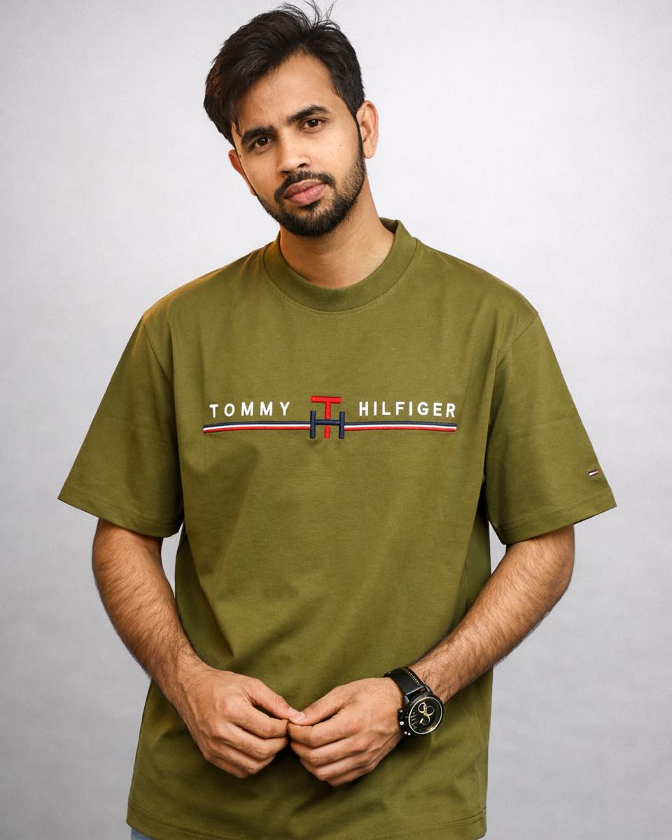 Goose Tommy china Imported Embroidery Drop Shoulder Tee