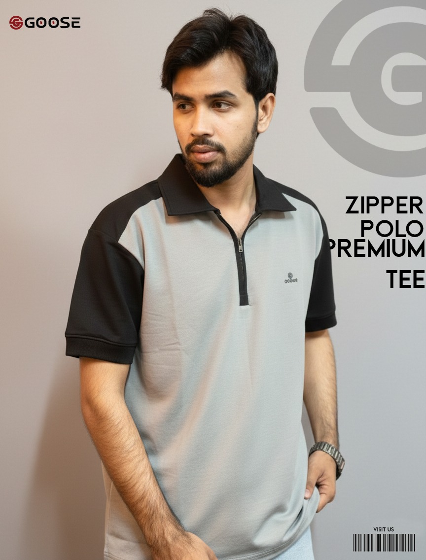 Goose Zipper Polo Premium Tee