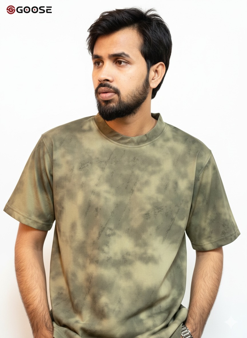 Goose Acid Wash Drop Shoulder Tee