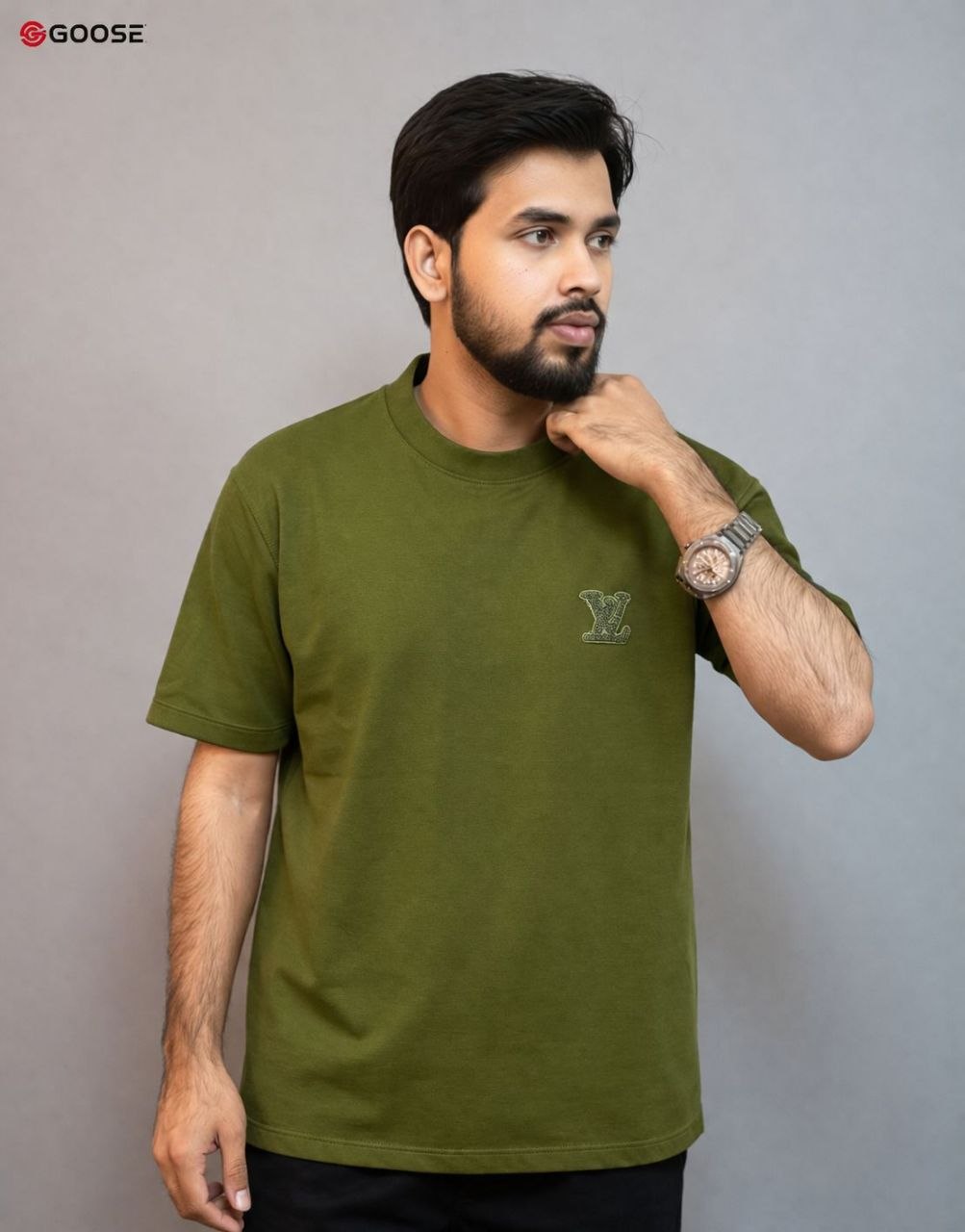 Goose Luis Vuton Embroidery Drop Shoulder